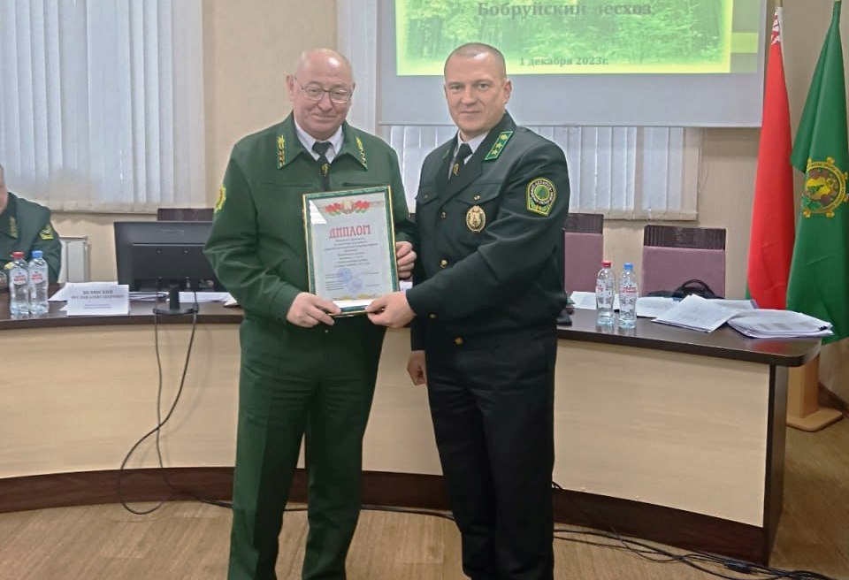 Коллектив Белыничского лесхоза был награждён дипломом по итогам областного соревнования по выполнению показателей социально-экономического развития